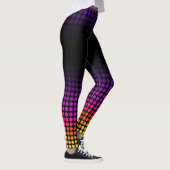Geometrische Ombre Zonsondergang Patroon op Zwart Leggings (Rechts)