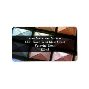 Geometrische oogschaduw make-up etiket