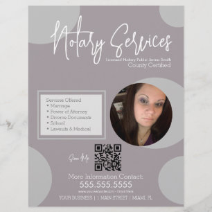 Geometrische Openbare Notaris Service Script QR Co Flyer