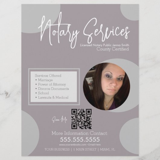 Geometrische Openbare Notaris Service Script QR Co Flyer (Voorkant)
