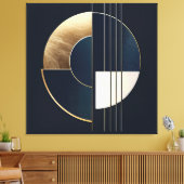 Geometrische Orb: een studie in contrast Canvas Afdruk (Insitu (Woonkamer))