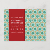 Geometrische origami belt Aziatische bruiloft om d Aankondigingskaart (Voorkant)