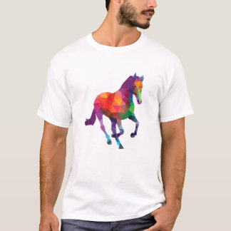 Geometrische paarden Paardenruiters Paardrijden T-shirt
