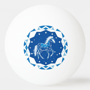 Geometrische paardillustratie pingpongballen