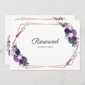 Geometrische Paarse bruiloft achtergebleven teken (Voorkant / Achterkant)