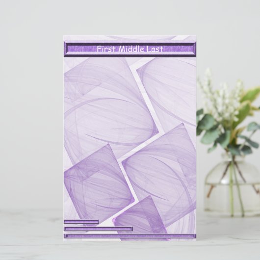 Geometrische Paarse schaduwen, gepersonaliseerd Briefpapier (Staand voorkant)