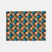Geometrische palm verlaat gouden patronen in Art D Fleece Deken (Voorkant (Horizontaal))