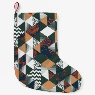 Geometrische palmbladeren, trendy patroon kleine kerstsok