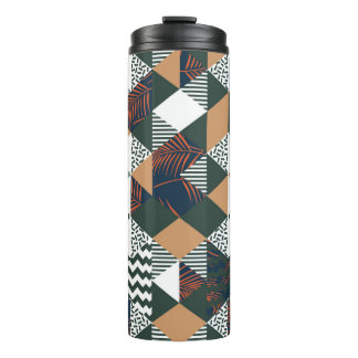 Geometrische palmbladeren, trendy patroon thermosbeker