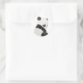 Geometrische panda ronde sticker (Tas)