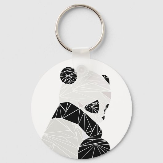 Geometrische panda sleutelhanger (Voorkant)