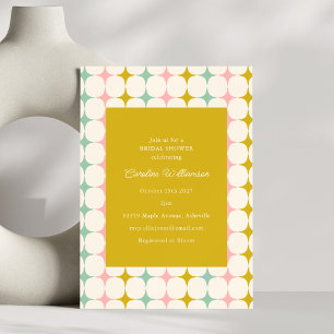 geometrische pastel MCM Stars Vrijgezellenfeest Kaart