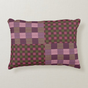 Geometrische Patchwork Worpkussen – Modern Paars Accent Kussen