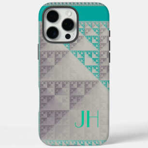 Geometrische patronen & Aangepast Monogram iPhone 16 Pro Max Hoesje