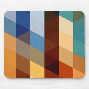 Geometrische patronen Blauwe en Oranje driehoeke Muismat