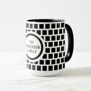 Geometrische patronen Moderne Mok in zwart-wit