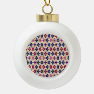 Geometrische patronen: Traditionele Textiel Illust Keramische Bal Ornament