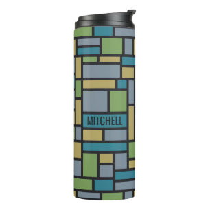 Geometrische Patroonmonogram tumbler Thermosbeker