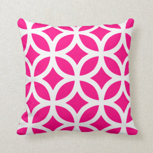 Geometrische patroonpiloot in Hot Pink Kussen
