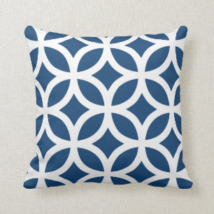 Geometrische patroonpiloot in Monaco Blue Kussen