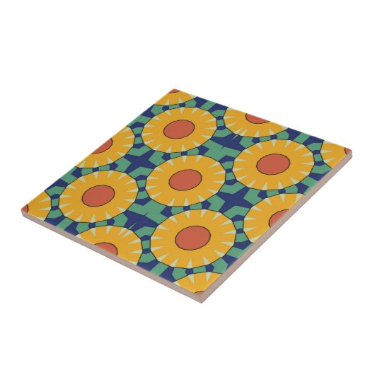 Geometrische patroonschaduwen van Sinaasappel op g Tegeltje (Zijkant)
