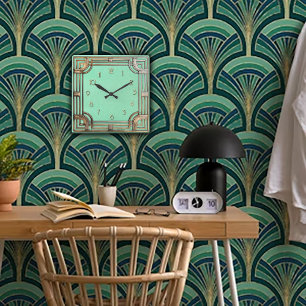 Geometrische perfectie in een Art Deco wandklok Vierkante Klok