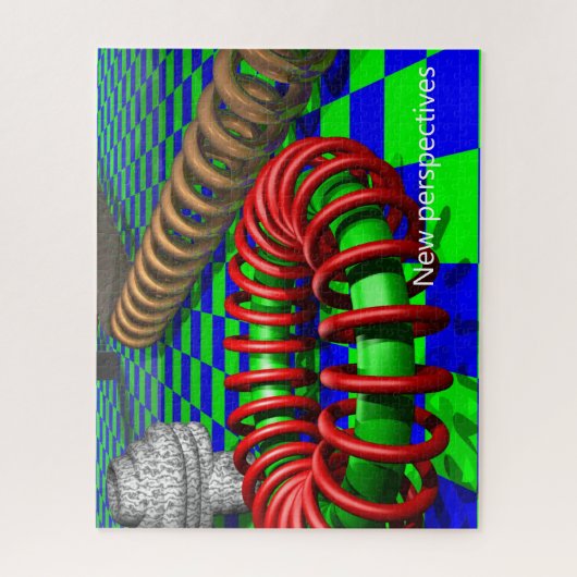 Geometrische perspectieven Art optische illusiecoo Legpuzzel (Verticaal)