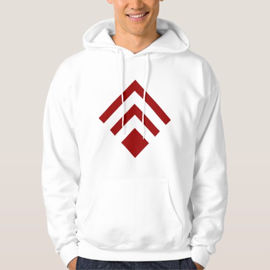 Geometrische Pijl 02 - Ruby Red Hoodie (Voorkant)