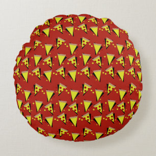 Geometrische Pizza Pepperoni Italiaanse Snee Rond Kussen