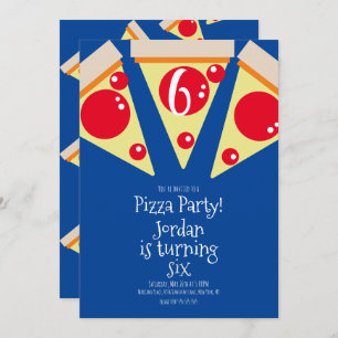 Geometrische Pizza Slices Party Toppings Birthday Kaart