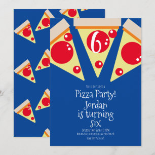 Geometrische pizzapunt feestelijke versiering verj kaart
