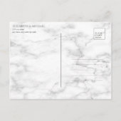 Geometrische plum Paarse marble vertraging de datu Aankondigingskaart (Achterkant)