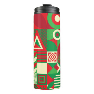 Geometrische Pop: Kleurrijke Abstracte Tegels. Thermosbeker