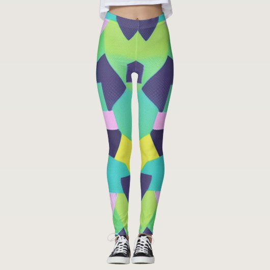 Geometrische Pop kunst Leggings (Voorkant)