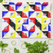 Geometrische primaire Bauhaus Theedoek (Gevouwen)