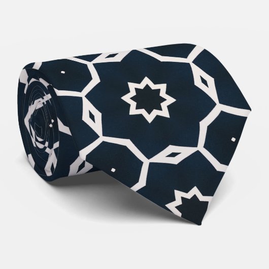 Geometrische print stropdas (Opgerold)