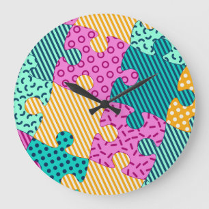 Geometrische puzzels: Memphis Banner. Grote Klok