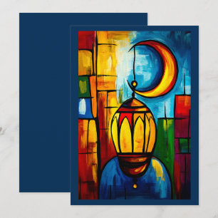 Geometrische Ramadan Nights - Halve Maan & Lantaar Kaart