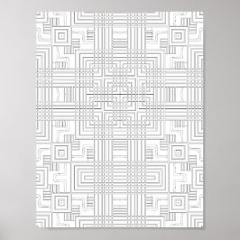 Geometrische rasterkleurplaat circuitstijl ontwerp poster