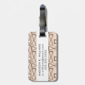 Geometrische rechthoek X ontwerp Bagagelabel (Achterkant verticaal)