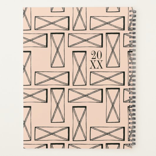 Geometrische rechthoek X ontwerp Planner (Achterkant)