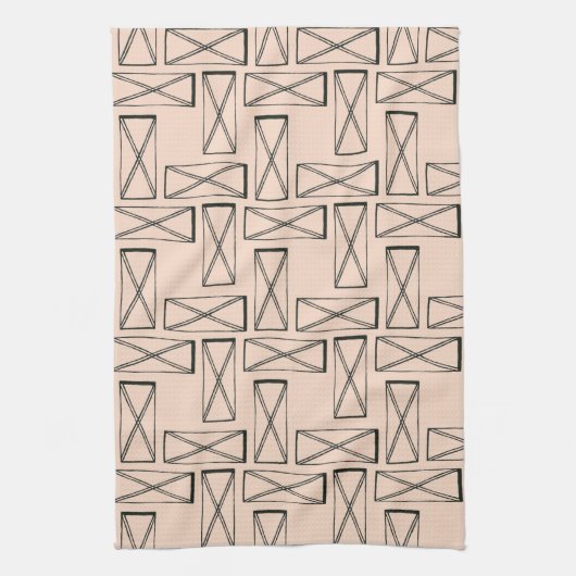 Geometrische rechthoek X ontwerp Theedoek (Verticaal)