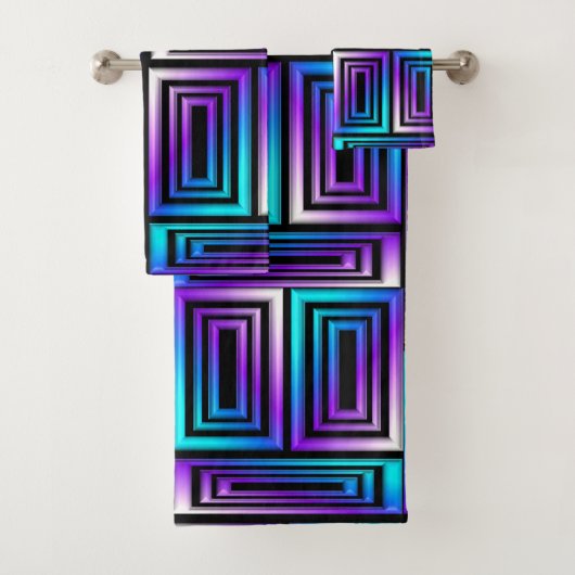 geometrische rechthoekige badhanddoekset bad handdoek (Insitu)