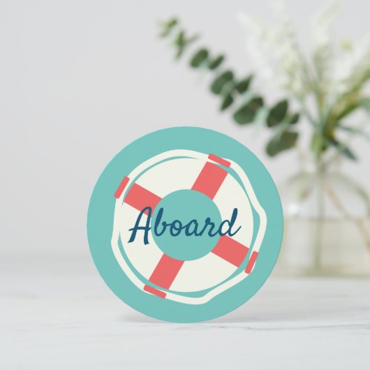 Geometrische reddingsboei Nautisch Baby shower Kaart (Staand voorkant)