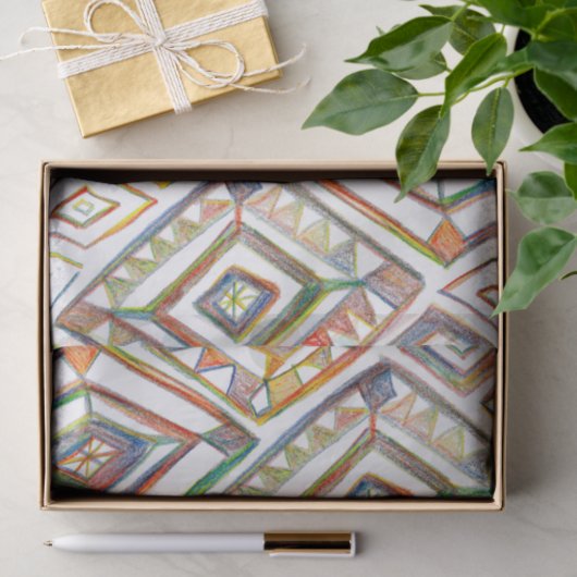 Geometrische regenbogen Diamonds Tissuepapier (Geschenk)