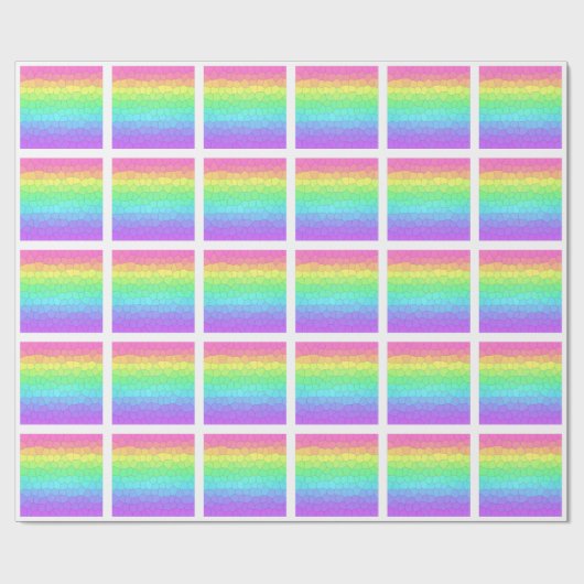 Geometrische regenboog cadeaupapier (Vlak)