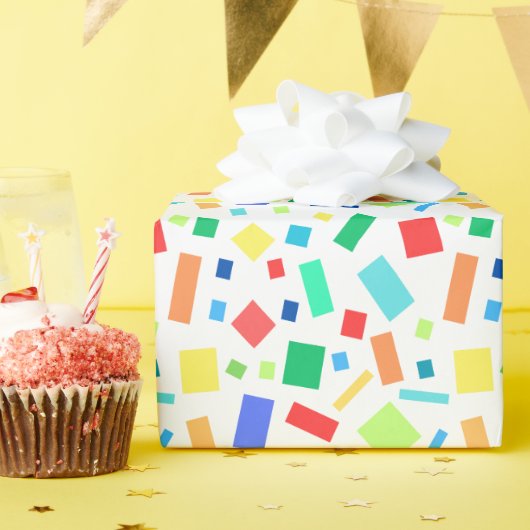Geometrische regenboog gekleurde Confetti Gift Cadeaupapier (Verjaardagsfeest)