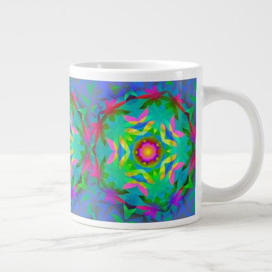 Geometrische regenboog Jumbo-Mok Extra Grote Mok (Rechts)