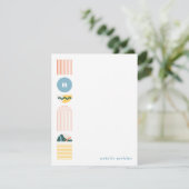 Geometrische Regenboog Monogram Briefpapier - Geel (Staand voorkant)