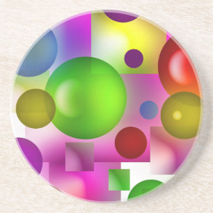 Geometrische regenboog zandsteen onderzetter